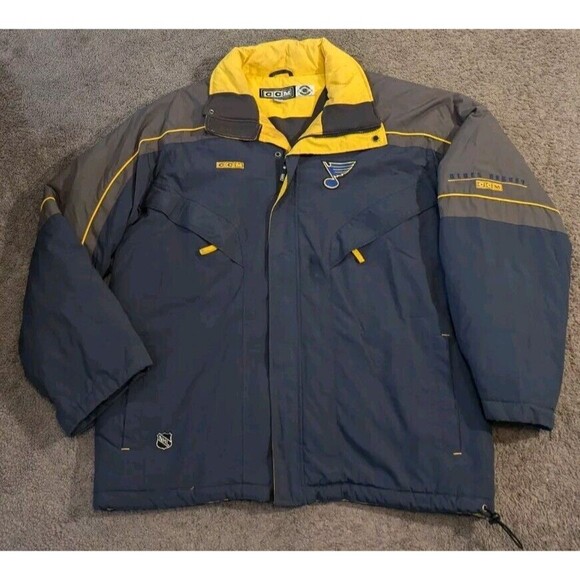 Vintage CCM Center Ice Authentic St Louis Blues Hockey Winter Jacket Men's Large